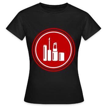 Make Up Kosmetik Icon - Frauen T-Shirt - Schwarz - Vorne - AI Model Female 172 dark (172cm)
