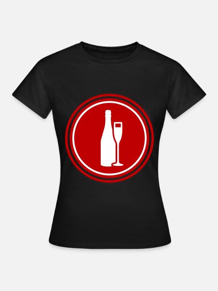 Rotwein Symbol - Frauen T-Shirt - Schwarz
