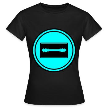 Razor Blade Icon Circle - Women's T-Shirt - black - Front - AI Model Female 172 dark (172cm)