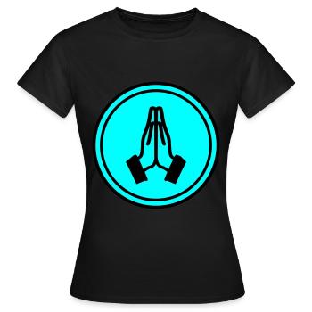 Cercle des mains en prière - T-shirt Femme - noir - Devant - AI Model Female 172 dark (172cm)
