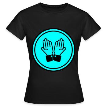 Hände Beten Kreis - Frauen T-Shirt - Schwarz - Vorne - AI Model Female 172 dark (172cm)