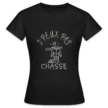 J'peux pas j'ai chasse - T-shirt Femme - noir - Devant - AI Model Female 172 dark (172cm)