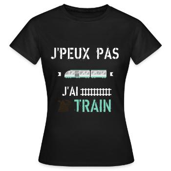 J Peux Pas J Ai Train - T-shirt Femme - noir - Devant - AI Model Female 172 dark (172cm)