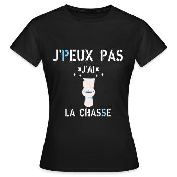 J Peux pas J Ai La Chasse - T-shirt Femme - noir - Devant - AI Model Female 172 dark (172cm)