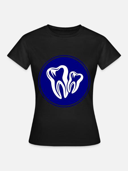 Zahn Dental Zahnarzt Icon - Dame-T-shirt - sort