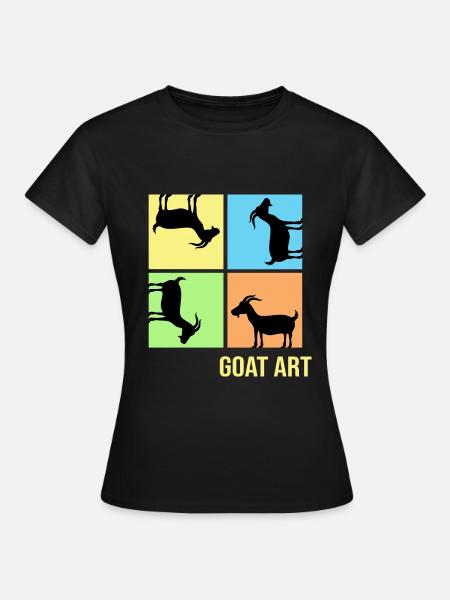 Popart de chèvre Posture de traction de chèvre « goat-art » - T-shirt Femme - noir