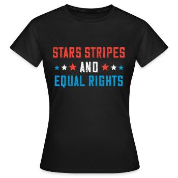 Stars Stripes and Equal Rights 4 juillet Femmes - T-shirt Femme - noir - Devant - AI Model Female 172 dark (172cm)