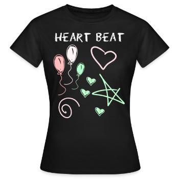 Battements cardiaques avec la craie - T-shirt Femme - noir - Devant - AI Model Female 172 dark (172cm)
