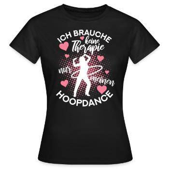 Hoopdance Hula Fitness vintage Huller Hoop Design - Frauen T-Shirt - Schwarz - Vorne - AI Model Female 172 dark (172cm)