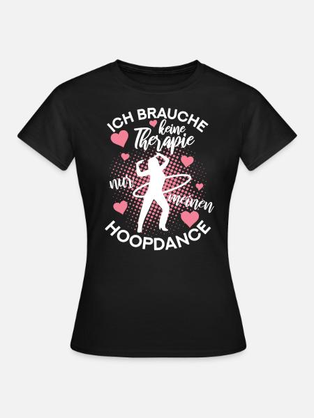 Hoopdance Hula Fitness vintage Huller Hoop Design - Frauen T-Shirt - Schwarz