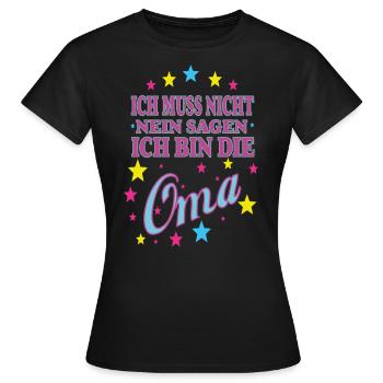 Coole Oma Geburtstagsgeschenk Omi Großmama Enkel - Frauen T-Shirt - Schwarz - Vorne - AI Model Female 172 dark (172cm)