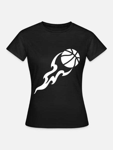 Basketball flamme - Frauen T-Shirt - Schwarz