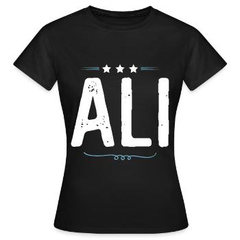 Ali - Frauen T-Shirt - Schwarz - Vorne - AI Model Female 172 dark (172cm)