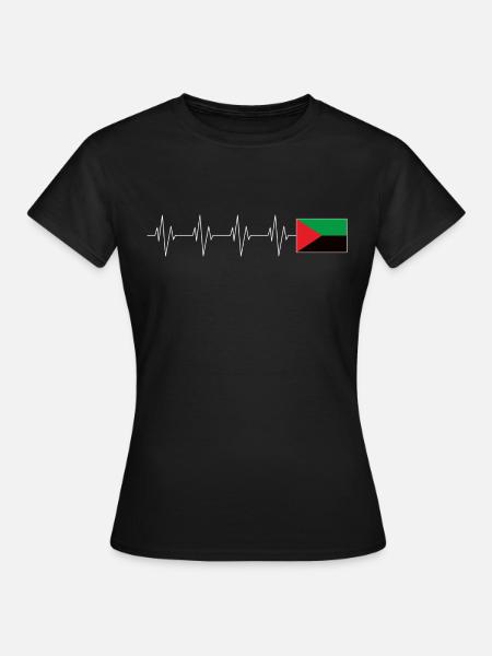 Drapeau Martinique Coeur - T-shirt Femme - noir
