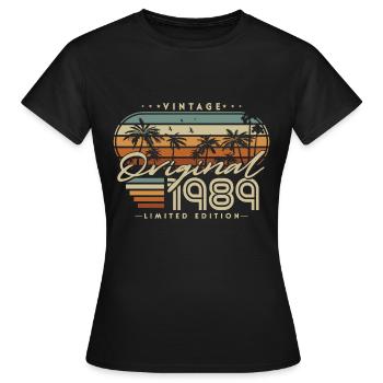 Original 1989 Vintage Vintage anniversaire rétro - T-shirt Femme - noir - Devant - AI Model Female 172 dark (172cm)
