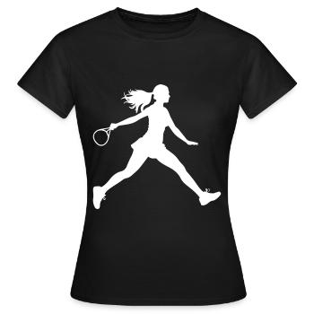 Tennis Spielerin Silhouette - Frauen T-Shirt - Schwarz - Vorne - AI Model Female 172 dark (172cm)