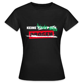 Keine Nacht ohne Drogen - Red Version, Line - Frauen T-Shirt - Schwarz - Vorne - AI Model Female 172 dark (172cm)