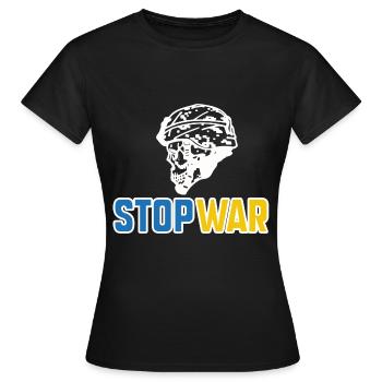 Stop war - Women's T-Shirt - black - Front - AI Model Female 172 dark (172cm)