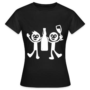 Enterrement de vie de garçon bonhomme allumette - T-shirt Femme - noir - Devant - AI Model Female 172 dark (172cm)