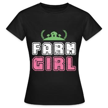 Fermière ferme agriculteur - T-shirt Femme - noir - Devant - AI Model Female 172 dark (172cm)