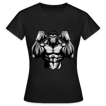 Entraînement musculaire Gorilla Gym - T-shirt Femme - noir - Devant - AI Model Female 172 dark (172cm)