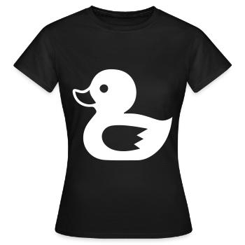 Ente Icon - Frauen T-Shirt - Schwarz - Vorne - AI Model Female 172 dark (172cm)