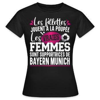 Bayern Munich Supportrice Football Cadeau Femme - T-shirt Femme - noir - Devant - AI Model Female 172 dark (172cm)