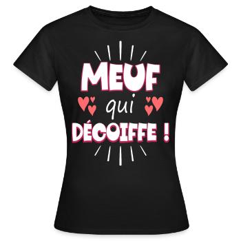 Femme Meuf Qui Décoiffe Meilleure Fille. À offrir - T-shirt Femme - noir - Devant - AI Model Female 172 dark (172cm)