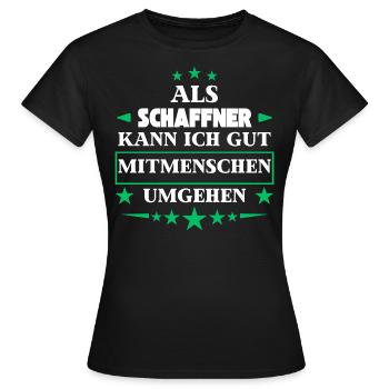 Traiter avec ses semblables en tant que chef d'orchestre. - T-shirt Femme - noir - Devant - AI Model Female 172 dark (172cm)