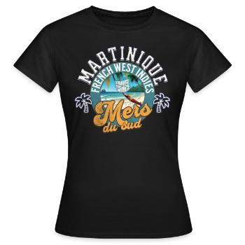 Mers du sud Martinique - T-shirt Femme - noir - Devant - AI Model Female 172 dark (172cm)