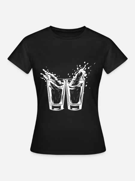 Tequila Glas - Frauen T-Shirt - Schwarz