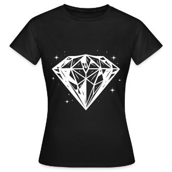 Diamant Juwel symbol Silhouette - Frauen T-Shirt - Schwarz - Vorne - AI Model Female 172 dark (172cm)