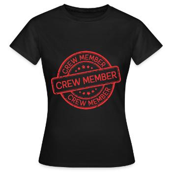 Crew Mitglied - Frauen T-Shirt - Schwarz - Vorne - AI Model Female 172 dark (172cm)