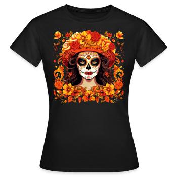 Los Muertos Jour Des Morts Femme Halloween - T-shirt Femme - noir - Devant - AI Model Female 172 dark (172cm)
