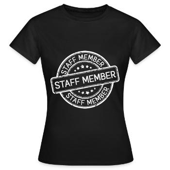 Staff Mitglied - Frauen T-Shirt - Schwarz - Vorne - AI Model Female 172 dark (172cm)