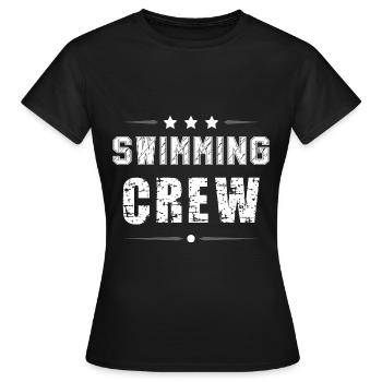 Équipage de natation - T-shirt Femme - noir - Devant - AI Model Female 172 dark (172cm)