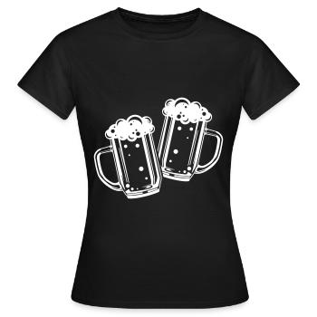verre à bière tintement symbole chope de bière - T-shirt Femme - noir - Devant - AI Model Female 172 dark (172cm)