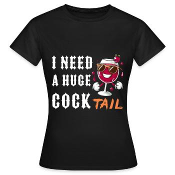 boire, drôle, énorme, cocktail, adulte, humour, - T-shirt Femme - noir - Devant - AI Model Female 172 dark (172cm)