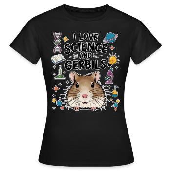 Gerbil Science Student Fun Gerbil Gift - Women's T-Shirt - black - Front - AI Model Female 172 dark (172cm)