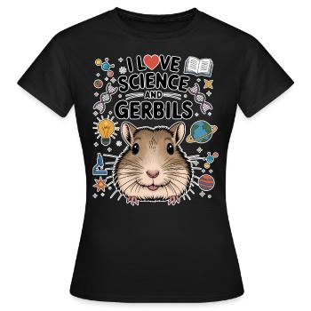 Gerbil Science Student Fun Gerbil Gift - Women's T-Shirt - black - Front - AI Model Female 172 dark (172cm)