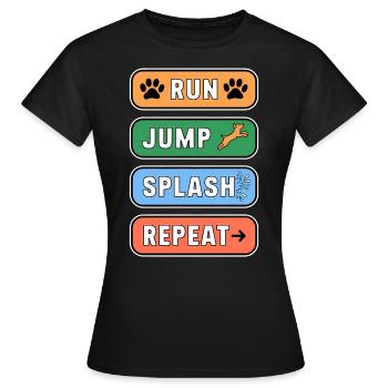 Dock Diving Dire Dog Diving Dock Diving Cadeau - T-shirt Femme - noir - Devant - AI Model Female 172 dark (172cm)