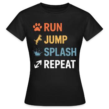 Dock Diving Dire Dog Diving Dock Diving Cadeau - T-shirt Femme - noir - Devant - AI Model Female 172 dark (172cm)
