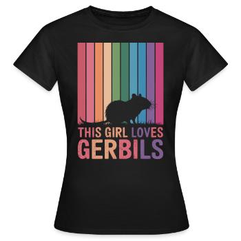 Gerbil Saying Racing Rat Girl Gerbil Gift - Women's T-Shirt - black - Front - AI Model Female 172 dark (172cm)