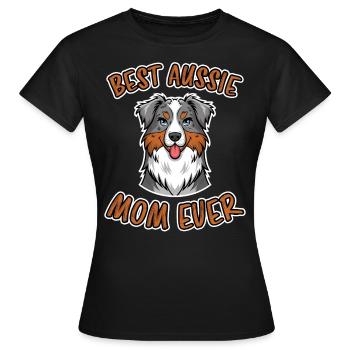 Australian Shepherd Mama Lustiges Aussie Geschenk - Frauen T-Shirt - Schwarz - Vorne - AI Model Female 172 dark (172cm)