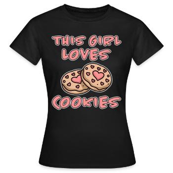 Cookies Saying Chocolate Cookies Funny Cookie Gift - Women's T-Shirt - black - Front - AI Model Female 172 dark (172cm)
