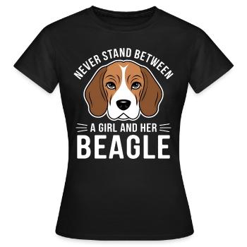 Beagle Mädchen Hunde Lustiges Beagle Geschenk - Frauen T-Shirt - Schwarz - Vorne - AI Model Female 172 dark (172cm)