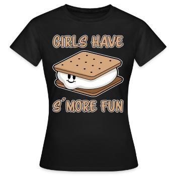 S ́More Saying Marshmallow Camping S ́More Gift - T-shirt Femme - noir - Devant - AI Model Female 172 dark (172cm)