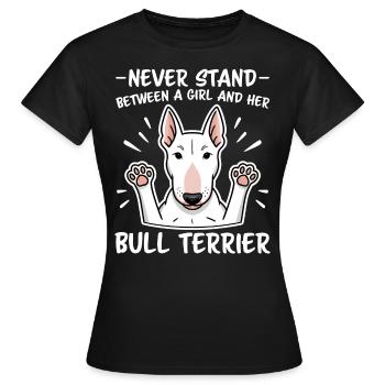 Bull terrier en disant, fille blague, Bull Terrier cadeau - T-shirt Femme - noir - Devant - AI Model Female 172 dark (172cm)