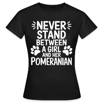 Loulou de Poméranie Dicton Chien Drôle Cadeau de Poméranie - T-shirt Femme - noir - Devant - AI Model Female 172 dark (172cm)