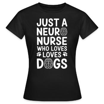 Neuro infirmière chien soignant neurologie cadeau - T-shirt Femme - noir - Devant - AI Model Female 172 dark (172cm)